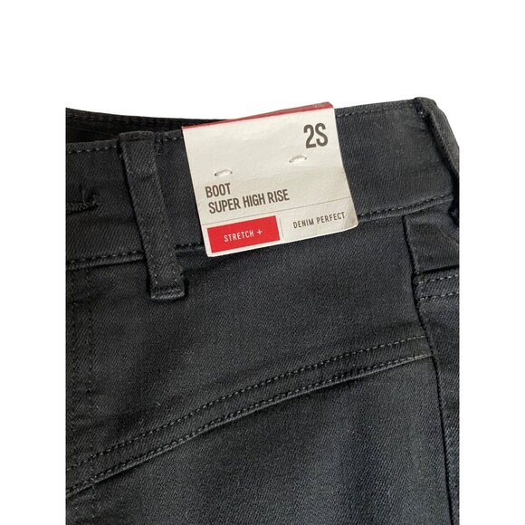 Express Women 2S Boot Super High Rise Jeans Stretch+ Denim Black Flare Leg Comfy - Picture 5 of 10